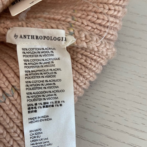 new with tags pinkish anthropologie knit ski winter hat with translucent sequins - Picture 8 of 8